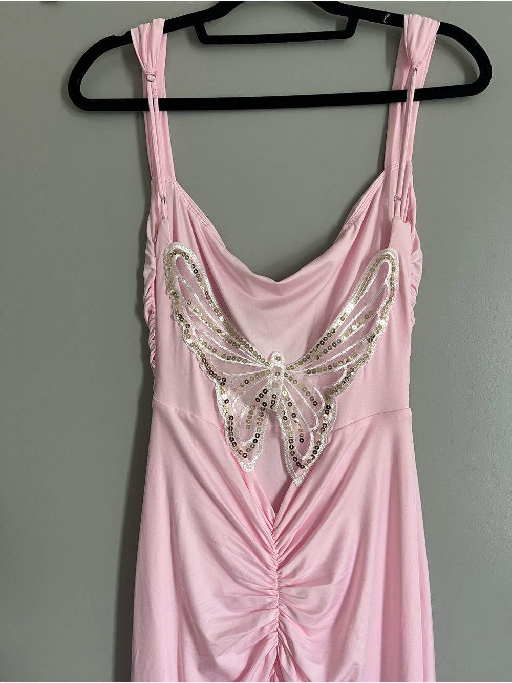 Lucy in the Sky Back Sequence Butterfly Maxi Dress